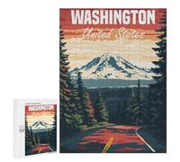 Rompecabezas para Adultos 500 PCS Washington State Travel Rompecabezas para Adultos Juego Práctico Mejora La Memoria Regalos para Amigos Y Familiares 500 PCS