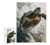 Rompecabezas para Adultos 500 PCS Watercolor Sea Turtle Rompecabezas para Adultos Juegos Familiares Corte De Precisión Cumpleaños Y Navidad 500 PCS