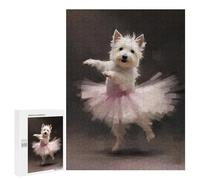 Rompecabezas para Adultos 500 PCS Westie Dog Ballerina Rompecabezas para Adultos Juegos Relajantes Una Obra De Arte Regalo De Cumpleaños, Regalos, 500 PCS