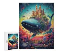 Rompecabezas para Adultos 500 PCS Whale Castle Fantasy Rompecabezas para Adultos Juegos Divertidos Pero Regalos Divertidos Y Humorísticos para Amigos Y Familiares 500 PCS
