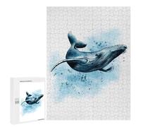 Rompecabezas para Adultos 500 PCS Whale Fish in Watercolor Rompecabezas para Adultos Juego Práctico Mejora La Memoria Regalos para Amigos Y Familiares 500 PCS