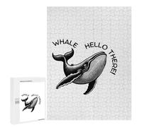 Rompecabezas para Adultos 500 PCS Whale Hello There! Black and White Rompecabezas para Adultos Juegos Relajantes Mejora La Memoria Difícil Y Desafiante 500 PCS