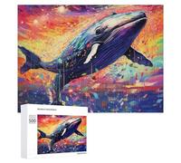 Rompecabezas para Adultos 500 PCS Whale in Colorful Dreamscape Rompecabezas para Adultos Juguete Decoración De Pared Regalos para Mujeres Gran Regalo para Juegos 500 PCS