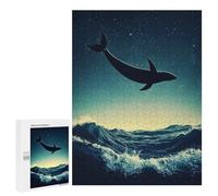 Rompecabezas para Adultos 500 PCS Whale in The Starry Sky Rompecabezas para Adultos Juegos Relajantes Mejora La Memoria Difícil Y Desafiante 500 PCS