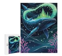 Rompecabezas para Adultos 500 PCS Whale with Castle Fantasy Art Rompecabezas para Adultos Juegos Familiares Alivia El Estrés Regalo De Cumpleaños, Regalos, 500 PCS