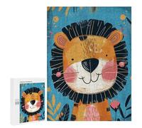 Rompecabezas para Adultos 500 PCS Whimsical Lion Nursery Art Rompecabezas para Adultos Juegos Familiares Alivia El Estrés Regalo De Cumpleaños, Regalos, 500 PCS