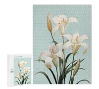 Rompecabezas para Adultos 500 PCS White Lily Easter Flower Rompecabezas para Adultos Juegos Familiares Corte De Precisión Cumpleaños Y Navidad 500 PCS
