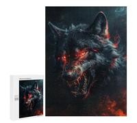 Rompecabezas para Adultos 500 PCS Wild Evil Black Wolf Rompecabezas para Adultos Juegos Relajantes Mejora La Memoria Difícil Y Desafiante 500 PCS