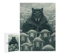 Rompecabezas para Adultos 500 PCS Wolf Mask Sheep Leader Rompecabezas para Adolescentes Desafío Educativo para Aliviar El Estrés Cumpleaños 500 PCS