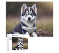 Rompecabezas para adultos, 500 piezas, adorable cachorro husky siberiano, para adultos, juegos relajantes, regalos para mujeres, regalo de cumpleaños, regalos, 500 piezas
