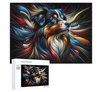 Rompecabezas para adultos, 500 piezas, arte abstracto colorido de perro, 3, juegos relajantes, análisis y lógica, regalos únicos de cumpleaños y Navidad, 500 unidades