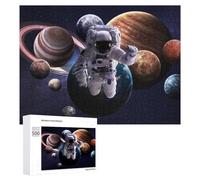 Rompecabezas para adultos, 500 piezas, astronauta flotando entre planetas, juegos relajantes, análisis y lógica, regalos únicos de cumpleaños y Navidad, 500 unidades