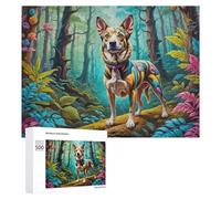 Rompecabezas para adultos, 500 piezas, colorido perro del bosque, para adultos, juegos de relajación, regalos para mujeres, regalo de cumpleaños, regalos, 500 piezas