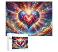 Rompecabezas para adultos, 500 piezas de arte de corazón colorido para adultos, juego de acertijo, decoración de pared, regalo de cumpleaños, regalos, 500 piezas