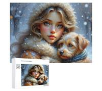 Rompecabezas para adultos, 500 piezas del país de las maravillas de invierno con cachorro, rompecabezas para adultos, juego difícil desafío para es ideal como regalo, 500 piezas