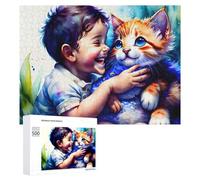 Rompecabezas para adultos, 500 piezas del primer gato del bebé, rompecabezas de aventura para adultos, juego difícil desafío para es ideal como regalo, 500 piezas