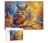 Rompecabezas para adultos, 500 piezas, diseño de búho colorido, paisaje de fantasía, para adultos, juegos de relajación, regalos para mujeres, regalo de cumpleaños, regalos, 500 piezas