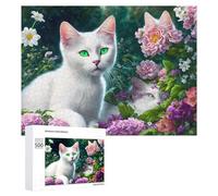 Rompecabezas para adultos, 500 piezas, diseño floral, fantasía, gatos, adolescentes, rompecabezas para decoración del hogar, cumpleaños único y regalos, 500 unidades