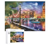 Rompecabezas para adultos, 500 piezas, escena nocturna de Londres con rompecabezas Big Ben para adultos, juego práctico para mejorar la memoria, regalos para amigos y familiares, 500 piezas