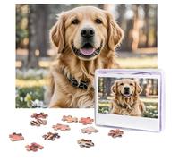 Rompecabezas para adultos, 500 piezas, fotos personalizadas, rompecabezas Golden Retriever con bolsa de almacenamiento, rompecabezas desafiante para decoración del hogar, boda familiar