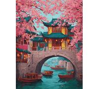 Rompecabezas para Adultos 500 Piezas, Puzzle 500 Piezas Adultos Arquitectura, 52x38cm Puzzles Desafiante Paisaje primaveral con Letras en la Parte Posterior, Relax Regalo para Mujeres y Hombres