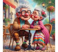 Rompecabezas para Adultos 500 Piezas Una cálida Pareja de Ancianos Puzzle Adultos,Entretenimiento Creativo Diversión,Decoración Familiar,Regalo para la Relajación