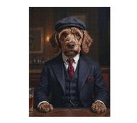 Rompecabezas para Adultos 52x38cm/1000pcs Brown Cockapoo Dog in Suit at The Pub Rompecabezas para Adultos Juego Práctico Corte De Precisión Actividades Divertidas En Casa, 52x38cm/1000pcs