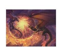 Rompecabezas para Adultos 52x38cm/1000pcs Dragons in Fiery Battle Artwork Rompecabezas para Adultos Juego De Ingenio Corte De Precisión Gran Regalo para Los Amantes De Los Juegos 52x38cm/1000pcs