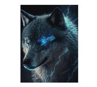 Rompecabezas para Adultos 52x38cm/1000pcs Electric Wolf Portrait -3 Rompecabezas para Adultos Juego De Ingenio Corte De Precisión Gran Regalo para Los Amantes De Los Juegos 52x38cm/1000pcs