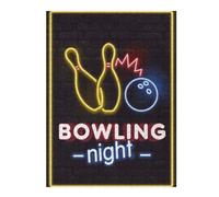 Rompecabezas para Adultos 52x38cm/1000pcs Neon Light Bowling Night Rompecabezas para Adultos Juego De Ingenio Arte Mural Desafío Educativo 52x38cm/1000pcs