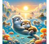 Rompecabezas para Adultos 60 Piezas Animales del Lago Sunshine Puzzle Adultos,Entretenimiento Creativo Diversión,Decoración Familiar,Regalo para la Relajación