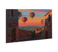 Rompecabezas para Adultos, 6000 Piezas, Puzzle de Madera Desafiante, Obra de Arte de Juego, Rompecabezas Juego De Manos DecoracióN, Pasatiempo Creativo, Globo Aerostático Ciudad 105.5X179.5cm fr0-519