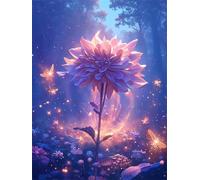 Rompecabezas para Adultos 70 Piezas, Puzzle 70 Piezas Adultos Flor de Dalia, 35x25cm Puzzles Desafiante Noche con Letras en la Parte Posterior sin Polvo, Relax Regalo para Mujeres y Hombres