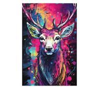 Rompecabezas para Adultos 75x50cm/1000pcs Colorful Deer Illustration Rompecabezas para Adultos Juguetes Antiestrés Decoración Desafiante De Completar 75x50cm/1000pcs