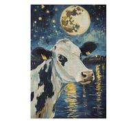 Rompecabezas para Adultos 75x50cm/1000pcs Cow Under The Moon Rompecabezas para Adultos Juegos Familiares Decoración De Pared Regalos para Amigos Y Familiares 75x50cm/1000pcs