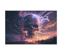 Rompecabezas para Adultos 75x50cm/1000pcs Electric Storm Skull Road Rompecabezas para Adultos Juguete Decoración De Pared Mejora La Memoria Regalos para Amigos Y Familiares 75x50cm/1000pcs