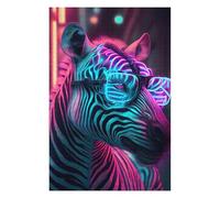 Rompecabezas para Adultos 75x50cm/1000pcs Neon Zebra Glasses Art Rompecabezas para Adolescentes Juguetes Antiestrés Pero Divertidos Y Humorísticos Difíciles Y Desafiantes 75x50cm/1000pcs