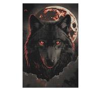 Rompecabezas para Adultos 75x50cm/1000pcs Wolf Dark Moon Red Clouds Rompecabezas para Adultos Juego De Ingenio Regalo De Cumpleaños Cumpleaños 75x50cm/1000pcs