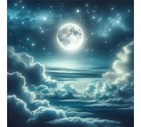 Rompecabezas para Adultos 80 Piezas Paisaje de Nubes y Luna Puzzle Adultos,Entretenimiento Creativo Diversión,Decoración Familiar,Regalo para la Relajación