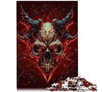 Rompecabezas para Adultos Adolescentes Red Vampire Skull Rompecabezas de 1000 Piezas para Adultos y familias Rompecabezas de cartón Juegos educativos para el hogar Juguetes de Bricolaje