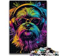 Rompecabezas para Adultos Adolescentes Rompecabezas Shih Tzu Neón para Niños a Partir de 14 Años Juguetes Toda la Familia 50x75cm