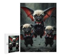 Rompecabezas para adultos Adorable Pugs Vampiros Rompecabezas: juego manual divertido y humorístico, regalo de cumpleaños, regalos, 500 PCS