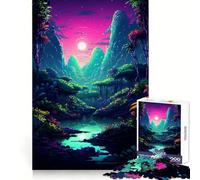 Rompecabezas para Adultos Alien Jungle Pixel Art de 1000 Piezas Capacidad de concentración Escape pacífico Interconexión Regalo Bien pensado (38x26cm)