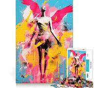 Rompecabezas para Adultos Angel Graffiti Pop Art de 1000 Piezas Juego de Memoria Mental de Alta precisión Manualidad de Corte Tiempo de relajación Ejercicio Mental en casa (38x26cm)