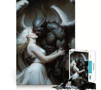 Rompecabezas para Adultos Ángel y Demonio se Abrazan de 1000 Piezas Juego de Entrenamiento cognitivo con Encaje Huecos Actividad Relajante para la Mente (50x75cm)