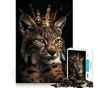 Rompecabezas para Adultos Animal Lynx King,1000 Piezas,Juego Mental,Regalo,Troquelado de Alta precisión,Actividad Relajante para Grupos en Interiores (50x75cm)