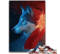 Rompecabezas para Adultos, Animales, Lobos, Arte, Ayuda a ejercitar el Cerebro, Juguetes adictivos para Cultivar la Paciencia, adecuados para Parejas, 26x38cm