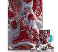 Rompecabezas para Adultos Anime Fox Girl, 1000 Piezas, Juego Familiar para aliviar el estrés, desafío difícil, Grandes Regalos y Juguetes, 50x75cm