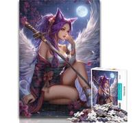 Rompecabezas para Adultos Anime Fox Girl, 1000 Piezas, Juguetes educativos, Juegos antiestrés, Lista de Deseos con Papá Noel, 50x75cm