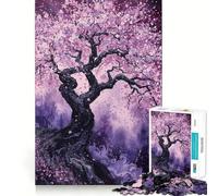 Rompecabezas para Adultos Árbol de Flores de Cerezo místico 1000 Piezas Juguete para ejercitar la Mente Alivia el estrés Diseño para armar Un Regalo Encantador (50x75cm)